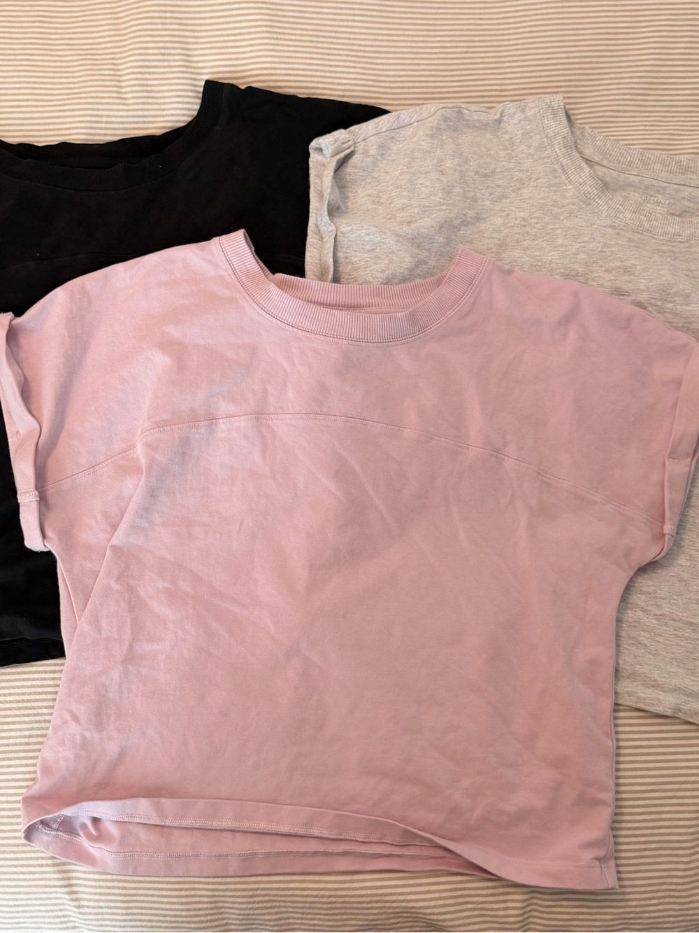 aerie Short Sleeve Crewneck Tee - Pink, Black, Gray